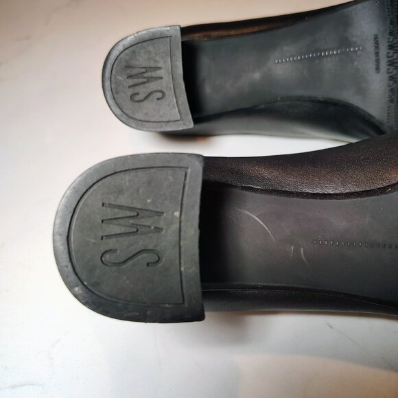 Stuart Weitzman Black Square Toe Pumps - Large Decorative Buckle - Picture 8 of 9